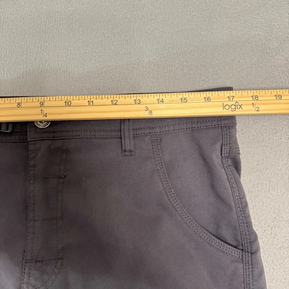 Prana Zion Cargo Pants Mens 33x30 Gray Nylon Stretch Hiking Climbing Outdoor